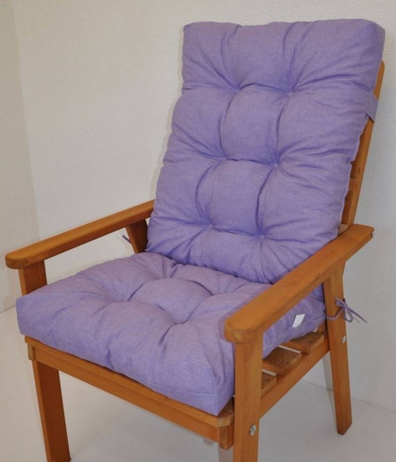 Rattani Hochlehnerauflage Polster für Gartenstuhl, Hochlehner Auflage Sylva 115 x 50 cm violett von Rattani