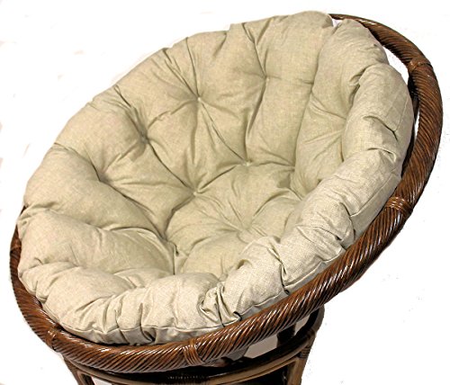 Rattani - Polster für Papasansessel, Auflage, Ersatzpolster Papasan D 110 cm, Stoff Loneta Soft Gray, Made in EU von Rattani