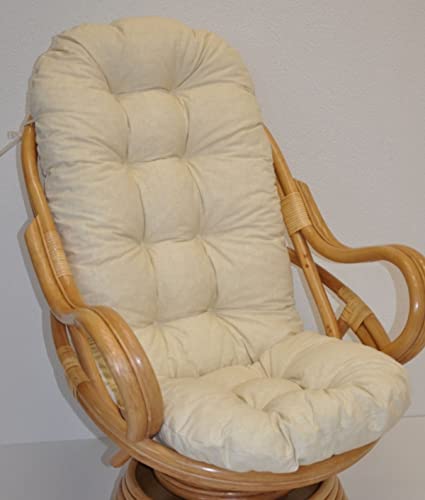 Rattani Polster für Schaukelstuhl, Ersatzpolster Schaukelstuhl/Drehsessel L 135 cm, Colore beige von Rattani