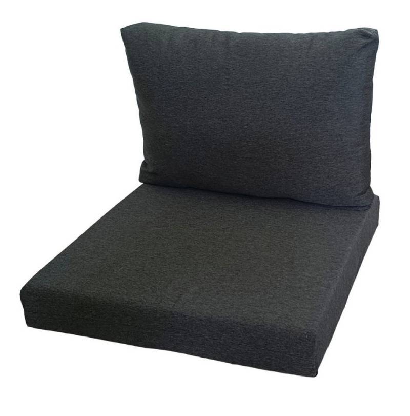 Rattani Polsterauflage Kissen Polster für Poly Rattan Sessel Möbel, (Set Sitz und Rückenkissen), 2 teiliges Set . Sitz + Rücken . Stoff Milano anthracite . von Rattani