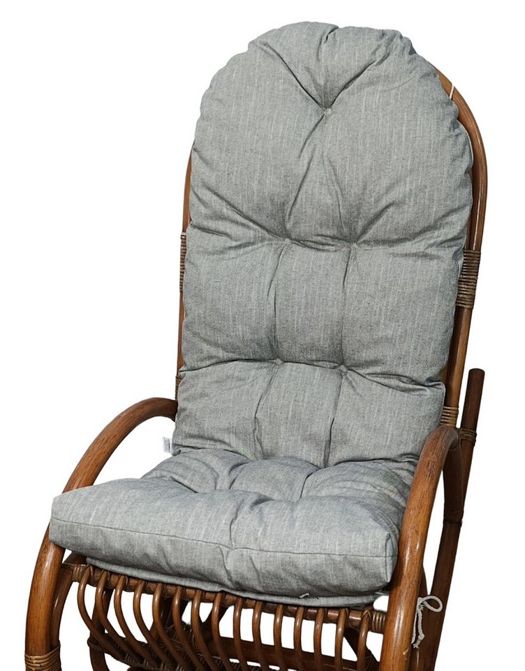 Rattani Polsterauflage Polster, Kissen für Schaukelstuhl, Liegestuhl 125 x 50 x 10 cm, (1 Polster für Schaukelstuhl), Stoff Uni Boheme Anthrazit . Viele weitere Farben lieferbar . von Rattani