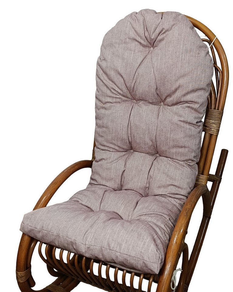 Rattani Polsterauflage Polster, Kissen für Schaukelstuhl, Liegestuhl 125 x 50 x 10 cm, (1 Polster für Schaukelstuhl), Stoff Uni Boheme Bordeaux . Viele weitere Farben lieferbar . von Rattani