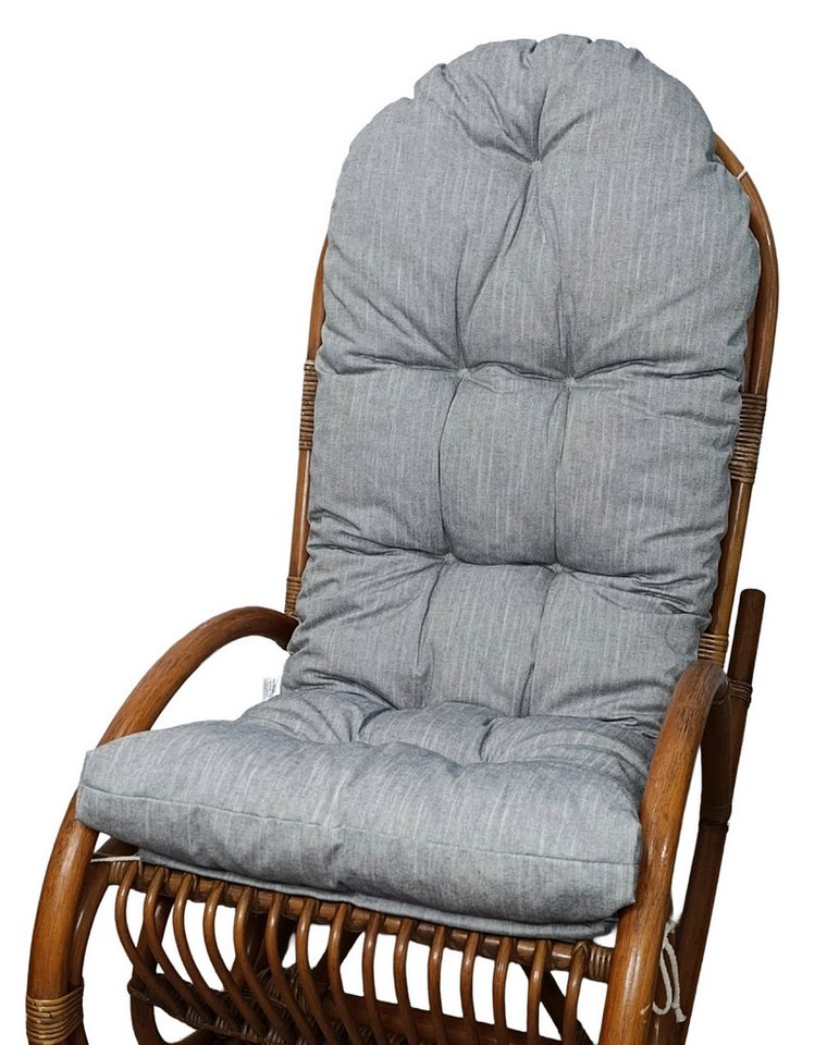 Rattani Polsterauflage Polster, Kissen für Schaukelstuhl, Liegestuhl 125 x 50 x 10 cm, (1 Polster für Schaukelstuhl), Stoff Uni Boheme Marino . Viele weitere Farben lieferbar . von Rattani