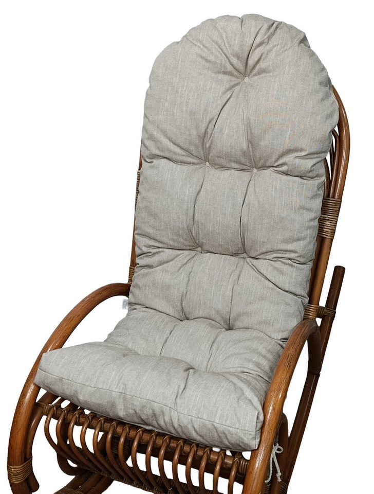 Rattani Polsterauflage Polster, Kissen für Schaukelstuhl, Liegestuhl 125 x 50 x 10 cm, (1 Polster für Schaukelstuhl), Stoff Uni Boheme Taube . Viele weitere Farben lieferbar . von Rattani