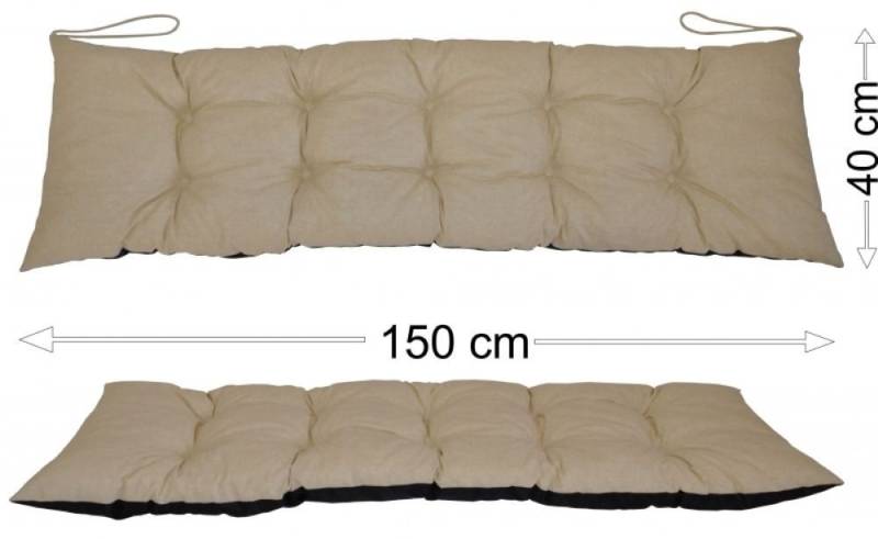 Rattani Polsterauflage Polster Kissen für Gartenbank Gartenmöbel 150 x 40 cm, (1 Stück, Sitz oder Rückenkissen), Unterseite Wasserabweisend . Oberseite in vielen Farben . von Rattani