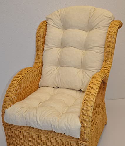 Rattani Premium Qualität - Polster / Kissen / Ersatzpolster für Rattan Ohrensessel / Rattansessel , Color beige von Rattani