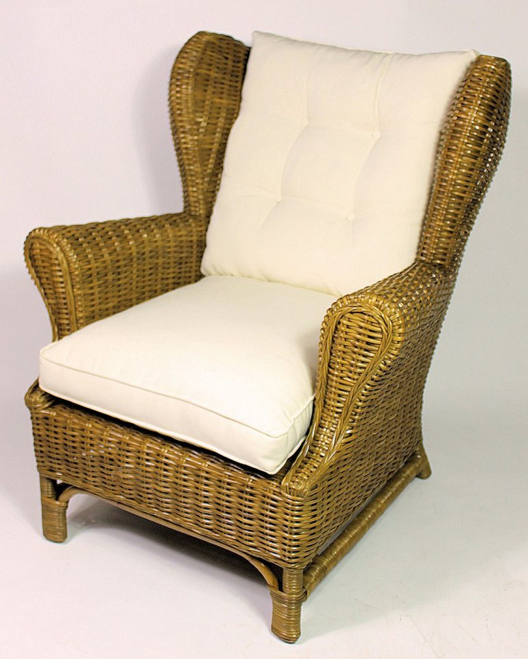 Rattani Rattanstuhl Rattansessel Rattan Ohrensessel King Chair inkl. Polster von Rattani