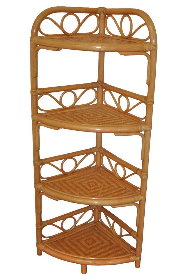 Rattani Regal Rattanregal, Rattan Eckregal mit 4 Böden, Gr. 36 x 36 cm h 110 cm von Rattani