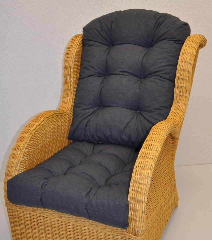 Rattani Sesselauflage Polster Kissen für Rattan Ohrensessel Rattansessel, Color anthrazit Rattani Sesselauflage Polster Kissen für Rattan Ohrensessel Rattansessel, Color anthrazit von Rattani