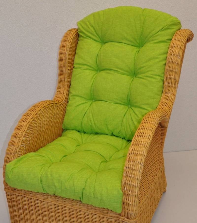 Rattani Sesselauflage Polster Kissen für Rattan Ohrensessel Rattansessel, Color hellgrün von Rattani