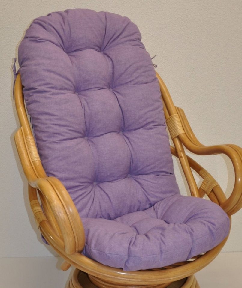 Rattani Sesselauflage Polster für Rattan Schaukelstuhl, Drehsessel L 135 cm, Color violett von Rattani