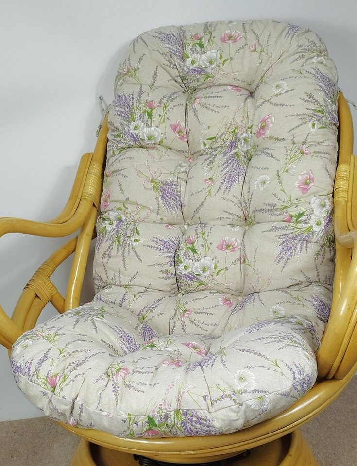 Rattani Sesselauflage Polster für Rattan Schaukelstuhl Drehsessel L 135 cm Color Lavendel von Rattani