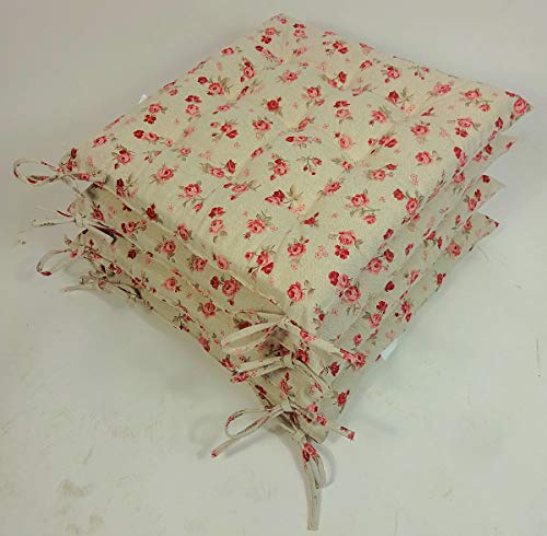 Rattani - Set 4 x Stuhlkissen/Sitzkissen Fabia 40 x 40 cm Dicke 5 cm, Fb. Mirha Leinen Rose - Made in EU Rattani - Set 4 x Stuhlkissen/Sitzkissen Fabia 40 x 40 cm Dicke 5 cm, Fb. Mirha Leinen Rose - Made in EU von Rattani