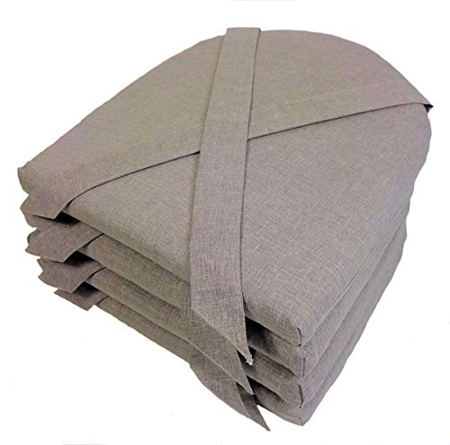 Rattani Set 4 x Stuhlkissen/Sitzkissen Marina halbrund mit Schleife 42 x 45 cm Dicke 5 cm, Fb. Uni Living Dark Gray - Made in EU Rattani Set 4 x Stuhlkissen/Sitzkissen Marina halbrund mit Schleife 42 x 45 cm Dicke 5 cm, Fb. Uni Living Dark Gray - Made in EU von Rattani