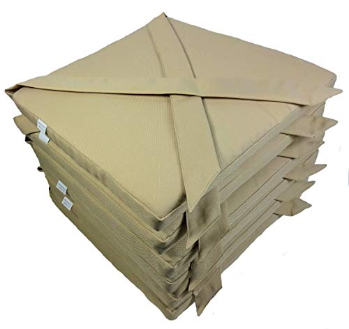 Rattani Set 6 x Stuhlkissen/Sitzkissen Marina Eckig mit Schleife 40 x 40 cm Dicke 5 cm, Fb. beige - Made in EU Rattani Set 6 x Stuhlkissen/Sitzkissen Marina Eckig mit Schleife 40 x 40 cm Dicke 5 cm, Fb. beige - Made in EU von Rattani