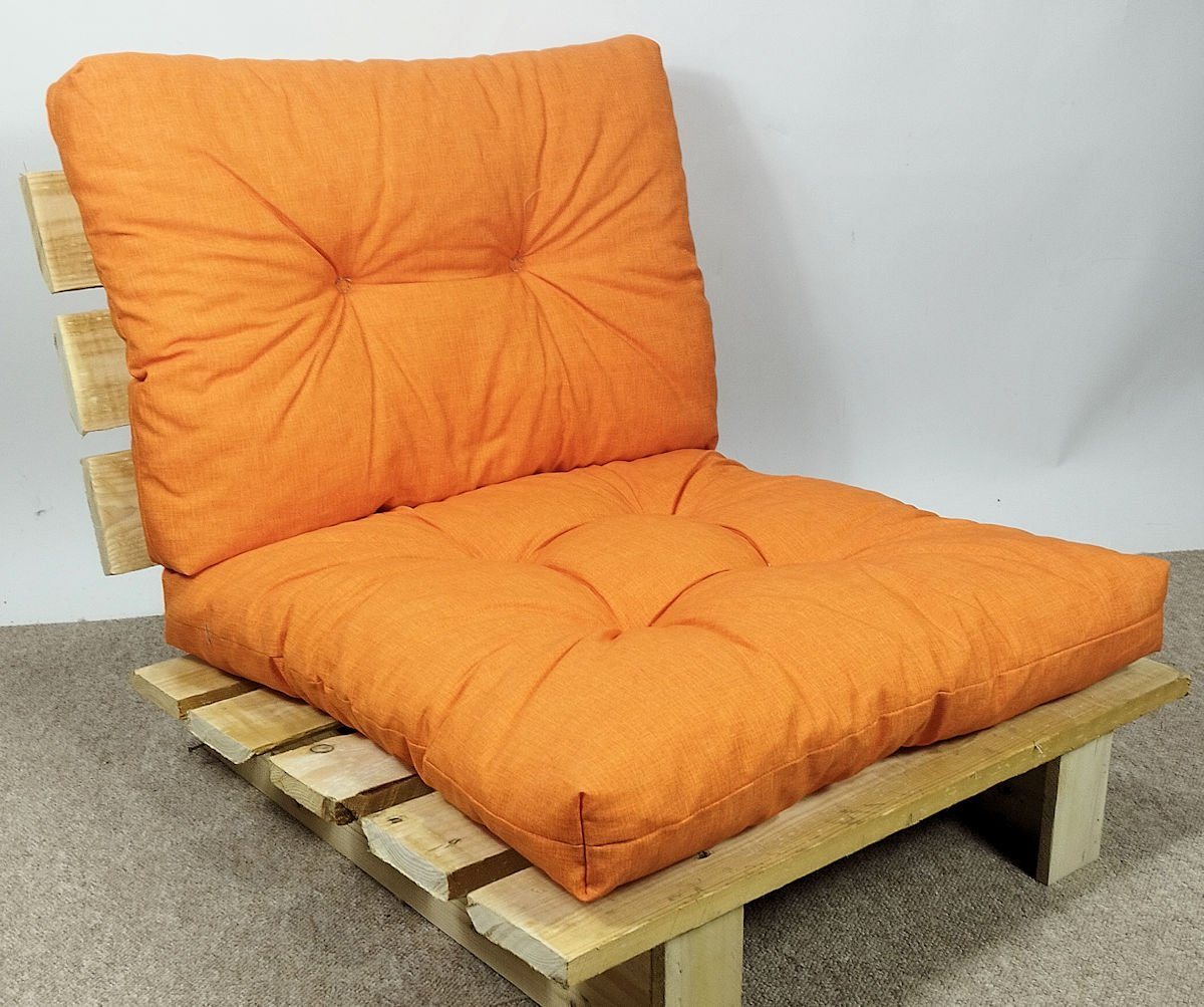 Rattani Sitzkissen Kissen / Polster für PE - Rattanmöbel, Set Sitz + Rücken Orange von Rattani