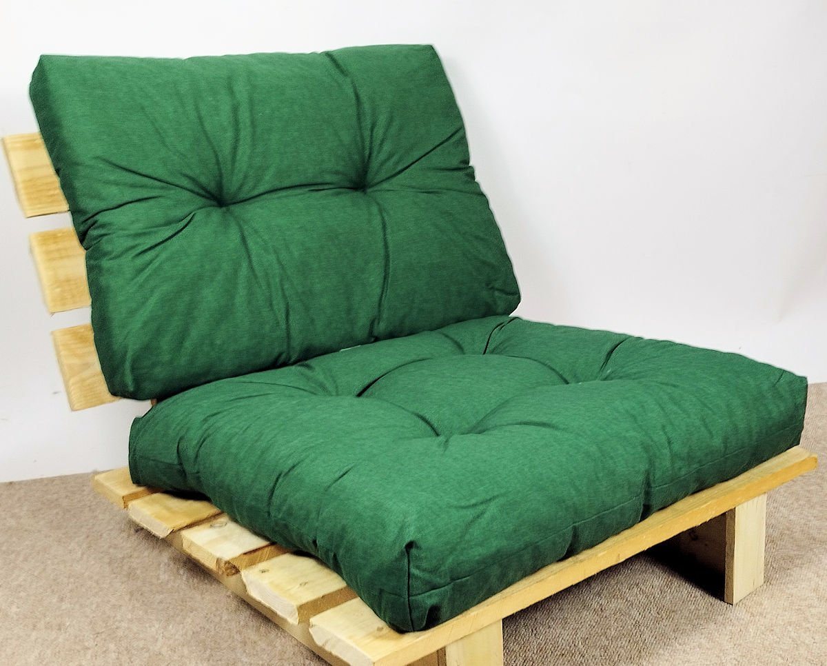 Rattani Sitzkissen Kissen / Polster für PE - Rattanmöbel, Set Sitz + Rücken dunkelgrün von Rattani