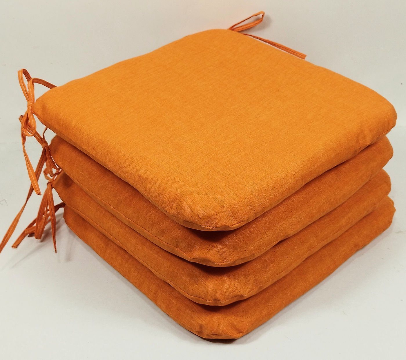 Rattani Stuhlkissen Sitzkissen Stuhlkissen Billy 40 x 40 cm Orange, Set 4 von Rattani