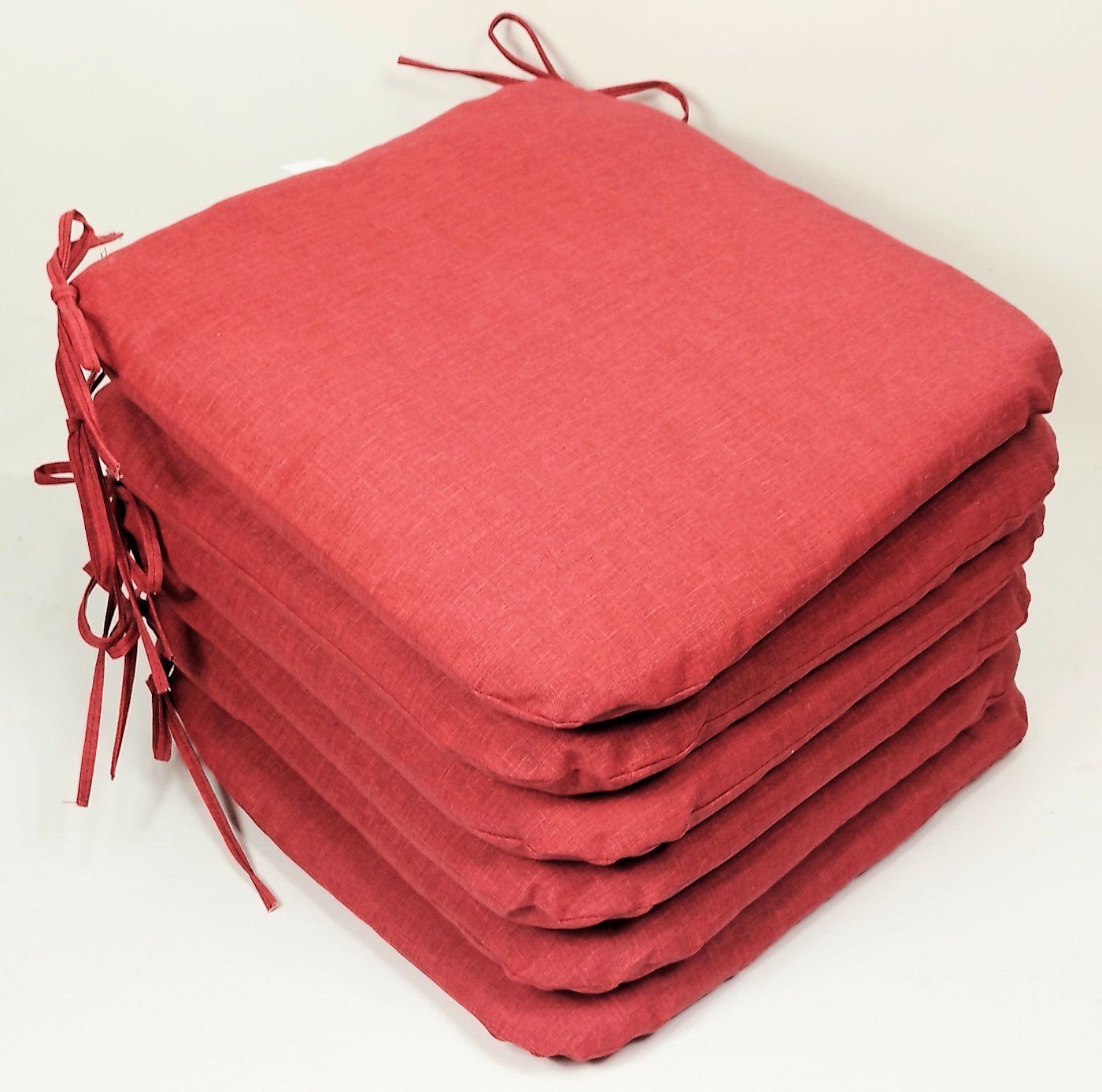 Rattani Stuhlkissen Sitzkissen Stuhlkissen Billy 40 x 40 cm Rot, Set 6 von Rattani