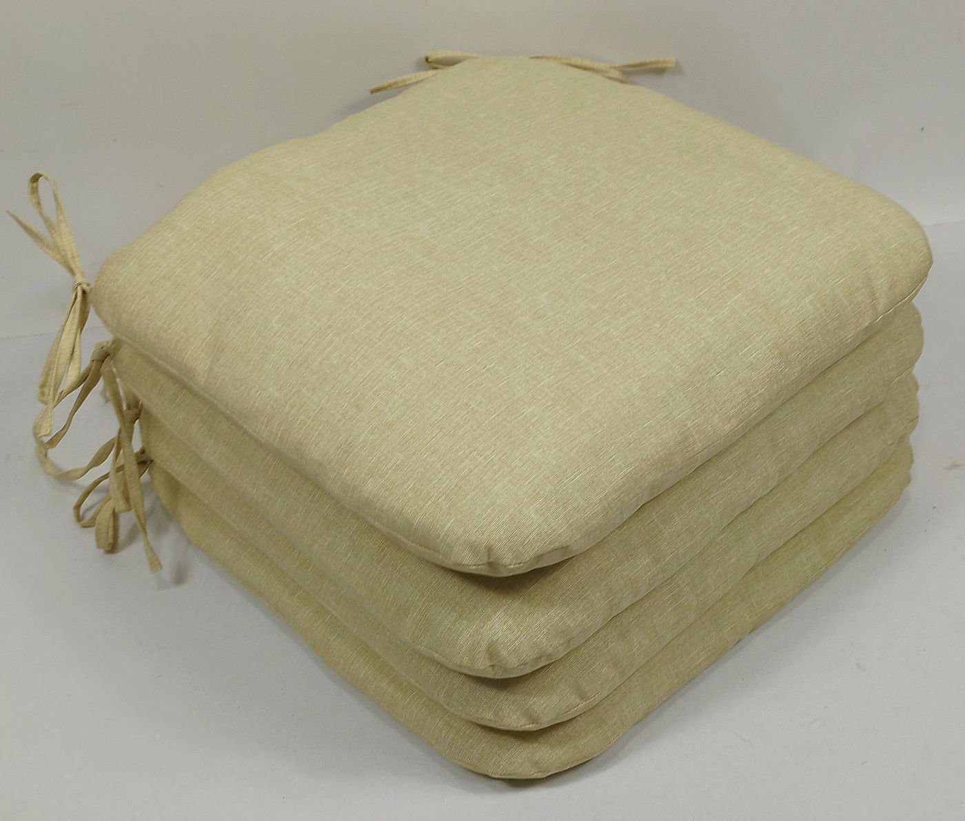 Rattani Stuhlkissen Sitzkissen Stuhlkissen Billy 40 x 40 cm beige, Set 4 von Rattani