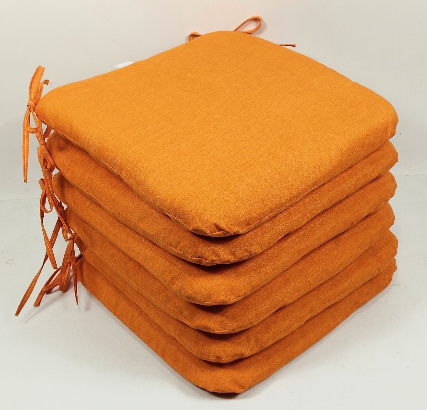 Rattani Stuhlkissen Sitzkissen Stuhlkissen Billy 40 x 40 cm orange, Set 6 von Rattani