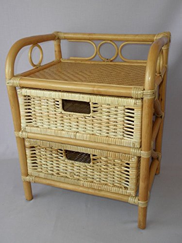 Rattanregal mit 2 Schüben, Korbregal mit Schub, Korbfarbe : Honig, Größe : B 45 cm, T 36 cm, H 53 cm Rattanregal mit 2 Schüben, Korbregal mit Schub, Korbfarbe : Honig, Größe : B 45 cm, T 36 cm, H 53 cm von Rattani