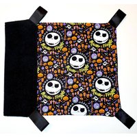 Jack Skellington Halloween Ratten Hängematte/Größe Xl in Schwarz. Geeignet Für Ratten, Chinchillas, Frettchen, Meerschweinchen Etc. Mit Clips von RattiesRule