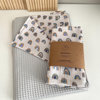 Babydecke | Musselin Mit Waffelpique 100 X 70 cm Auch Als Geschenk-Set von RatzFratzHandmade
