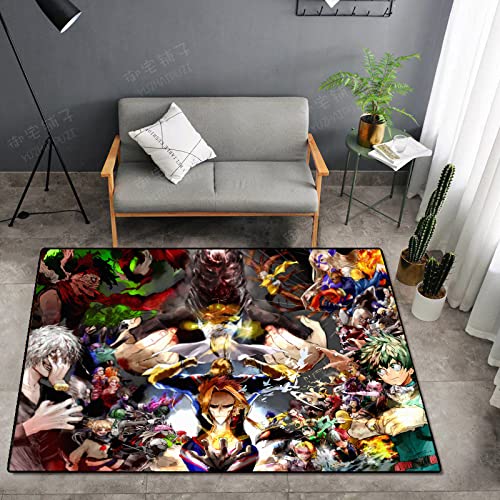 Rauans Anime-Teppich My Boku No Hero Academia Bodenmatte Schlafzimmer-Fußmatte Rutschfester Cartoon-Teppich,A,80X120cm von Rauans