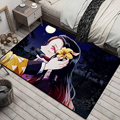 Rauans 3D Demon Slayer Teppich Anime Teppiche für Schlafzimmer Dekoration Fußmatten,A,60X90cm von Rauans