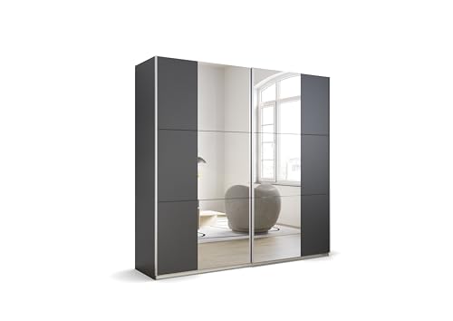 Rauch Möbel Kronach Schrank Schwebetürenschrank, 2-türig, Grau metallic, Schwarz, mit 2 Spiegel, inkl. Zubehörpaket Basic 2 Kleiderstangen 2 Einlegeböden, BxHxT 218x210x59 cm Rauch Möbel Kronach Schrank Schwebetürenschrank, 2-türig, Grau metallic, Schwarz, mit 2 Spiegel, inkl. Zubehörpaket Basic 2 Kleiderstangen 2 Einlegeböden, BxHxT 218x210x59 cm von Rauch Möbel