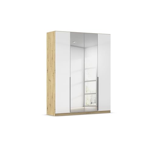 Rauch Möbel Alabama, Kleiderschrank, 4-türig, Spiegel, Zubehör Premium, 2 Kleiderstangen, 7 Einlegeböden, Schubladeneinsatz, Farbe Hochglanz Weiß/Eiche Artisan, Griff Grau metallic, 181x229x54cm Rauch Möbel Alabama, Kleiderschrank, 4-türig, Spiegel, Zubehör Premium, 2 Kleiderstangen, 7 Einlegeböden, Schubladeneinsatz, Farbe Hochglanz Weiß/Eiche Artisan, Griff Grau metallic, 181x229x54cm von Rauch Möbel