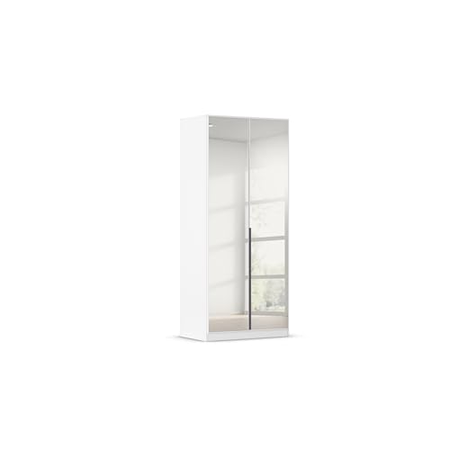 Rauch Möbel Alabama, Kleiderschrank, Garderobe, 2-türig, Spiegel, Zubehör Premium, 1 Kleiderstange, 3 Einlegeböden, Schubladeneinsatz, Farbe Weiß, Griff Grau metallic, 91x229x54cm Rauch Möbel Alabama, Kleiderschrank, Garderobe, 2-türig, Spiegel, Zubehör Premium, 1 Kleiderstange, 3 Einlegeböden, Schubladeneinsatz, Farbe Weiß, Griff Grau metallic, 91x229x54cm von Rauch Möbel