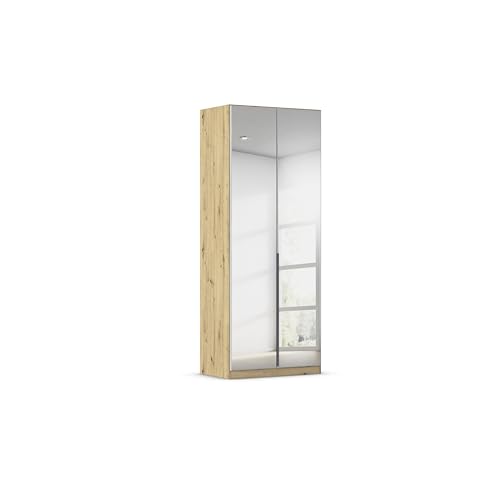 Rauch Möbel Alabama, Kleiderschrank, Garderobe, 2-türig, Spiegel, Zubehör Premium, 1 Kleiderstange, 3 Einlegeböden, Schubladeneinsatz, Farbe Weiß/Eiche Artisan, Holz, Griff Grau metallic, 91x229x54cm Rauch Möbel Alabama, Kleiderschrank, Garderobe, 2-türig, Spiegel, Zubehör Premium, 1 Kleiderstange, 3 Einlegeböden, Schubladeneinsatz, Farbe Weiß/Eiche Artisan, Holz, Griff Grau metallic, 91x229x54cm von Rauch Möbel