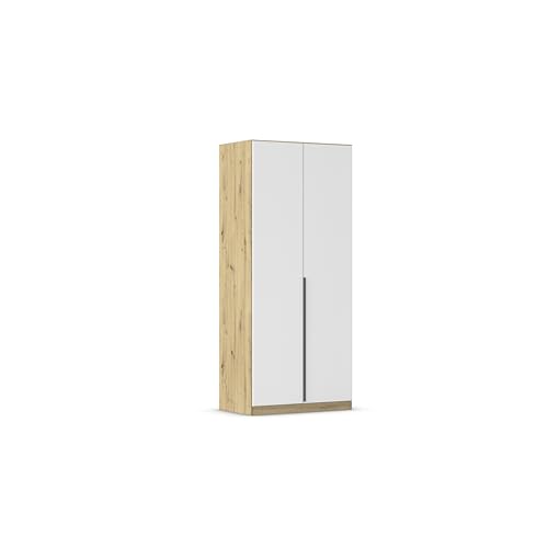 Rauch Möbel Alabama, Kleiderschrank, Garderobe, 2-türig, Zubehör Premium, 1 Kleiderstange, 2 Einlegeböden, Schubladeneinsatz, Farbe Weiß/Eiche Artisan, Holz, Griff Grau metallic, 91x210x54cm Rauch Möbel Alabama, Kleiderschrank, Garderobe, 2-türig, Zubehör Premium, 1 Kleiderstange, 2 Einlegeböden, Schubladeneinsatz, Farbe Weiß/Eiche Artisan, Holz, Griff Grau metallic, 91x210x54cm von Rauch Möbel