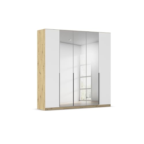 Rauch Möbel Alabama, Kleiderschrank, Garderobe, 5-türig, Spiegel, Zubehör Premium, 3 Kleiderstangen, 9 Einlegeböden, Schubladeneinsatz, Farbe Weiß/Eiche Artisan, Griff Grau metallic, 226x229x54cm Rauch Möbel Alabama, Kleiderschrank, Garderobe, 5-türig, Spiegel, Zubehör Premium, 3 Kleiderstangen, 9 Einlegeböden, Schubladeneinsatz, Farbe Weiß/Eiche Artisan, Griff Grau metallic, 226x229x54cm von Rauch Möbel