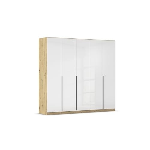 Rauch Möbel Alabama, Kleiderschrank, Garderobe, 5-türig, Zubehör Premium, 3 Kleiderstangen, 6 Einlegeböden, Schubladeneinsatz, Farbe Hochglanz Weiß/Eiche Artisan, Griff Grau metallic, 226x210x54cm Rauch Möbel Alabama, Kleiderschrank, Garderobe, 5-türig, Zubehör Premium, 3 Kleiderstangen, 6 Einlegeböden, Schubladeneinsatz, Farbe Hochglanz Weiß/Eiche Artisan, Griff Grau metallic, 226x210x54cm von Rauch Möbel