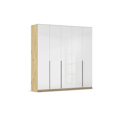 Rauch Möbel Alabama, Kleiderschrank, Garderobe, 5-türig, Zubehör Premium, 3 Kleiderstangen, 9 Einlegeböden, Schubladeneinsatz, Farbe Hochglanz Weiß/Eiche Artisan, Griff Grau metallic, 226x229x54cm Rauch Möbel Alabama, Kleiderschrank, Garderobe, 5-türig, Zubehör Premium, 3 Kleiderstangen, 9 Einlegeböden, Schubladeneinsatz, Farbe Hochglanz Weiß/Eiche Artisan, Griff Grau metallic, 226x229x54cm von Rauch Möbel
