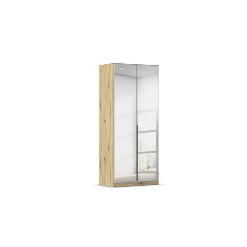 Rauch Möbel Alabama, Kleiderschrank, Garderobenschrank, 2-türig, Spiegel, Zubehör Basic, 1 Kleiderstange, 1 Einlegeboden, Farbe Weiß/Eiche Artisan, Holz, Griff Grau metallic, 91x210x54cm Rauch Möbel Alabama, Kleiderschrank, Garderobenschrank, 2-türig, Spiegel, Zubehör Basic, 1 Kleiderstange, 1 Einlegeboden, Farbe Weiß/Eiche Artisan, Holz, Griff Grau metallic, 91x210x54cm von Rauch Möbel