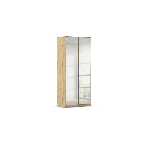 Rauch Möbel Alabama, Kleiderschrank, Garderobenschrank, 2-türig, Spiegel, Zubehör Basic, 1 Kleiderstange, 2 Einlegeböden, Farbe Eiche Artisan, Holz, Griff Grau metallic, 91x229x54cm Rauch Möbel Alabama, Kleiderschrank, Garderobenschrank, 2-türig, Spiegel, Zubehör Basic, 1 Kleiderstange, 2 Einlegeböden, Farbe Eiche Artisan, Holz, Griff Grau metallic, 91x229x54cm von Rauch Möbel