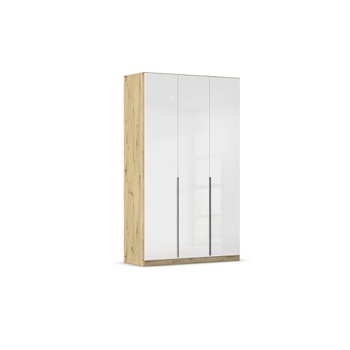 Rauch Möbel Alabama, Kleiderschrank, Garderobenschrank, 3-türig, Zubehör Basic, 2 Kleiderstangen, 4 Einlegeböden, Farbe Hochglanz Weiß/Eiche Artisan, Holz, Griff Grau metallic, 136x229x54cm Rauch Möbel Alabama, Kleiderschrank, Garderobenschrank, 3-türig, Zubehör Basic, 2 Kleiderstangen, 4 Einlegeböden, Farbe Hochglanz Weiß/Eiche Artisan, Holz, Griff Grau metallic, 136x229x54cm von Rauch Möbel