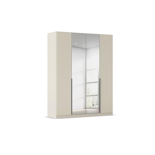 Rauch Möbel Alabama, Kleiderschrank, Garderobenschrank, 4-türig, Spiegel, Zubehör Classic, 2 Kleiderstangen, 5 Einlegeböden, Farbe Beige, Griff Grau metallic, 181x210x54cm Rauch Möbel Alabama, Kleiderschrank, Garderobenschrank, 4-türig, Spiegel, Zubehör Classic, 2 Kleiderstangen, 5 Einlegeböden, Farbe Beige, Griff Grau metallic, 181x210x54cm von Rauch Möbel