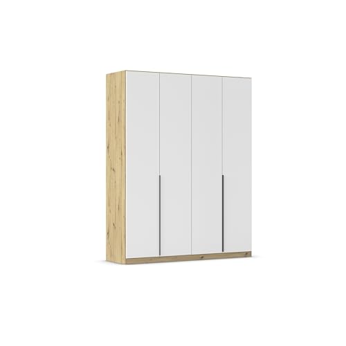 Rauch Möbel Alabama, Kleiderschrank, Garderobenschrank, 4-türig, Zubehör Basic, 2 Kleiderstangen, 4 Einlegeböden, Farbe Weiß/Eiche Artisan, Holz, Griff Grau metallic, 181x229x54cm Rauch Möbel Alabama, Kleiderschrank, Garderobenschrank, 4-türig, Zubehör Basic, 2 Kleiderstangen, 4 Einlegeböden, Farbe Weiß/Eiche Artisan, Holz, Griff Grau metallic, 181x229x54cm von Rauch Möbel