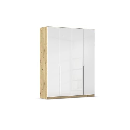 Rauch Möbel Alabama, Kleiderschrank, Garderobenschrank, 4-türig, Zubehör Classic, 2 Kleiderstangen, 7 Einlegeböden, Farbe Hochglanz Weiß/Eiche Artisan, Holz, Griff Grau metallic, 181x229x54cm Rauch Möbel Alabama, Kleiderschrank, Garderobenschrank, 4-türig, Zubehör Classic, 2 Kleiderstangen, 7 Einlegeböden, Farbe Hochglanz Weiß/Eiche Artisan, Holz, Griff Grau metallic, 181x229x54cm von Rauch Möbel