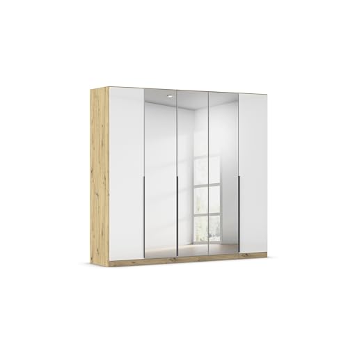 Rauch Möbel Alabama, Kleiderschrank, Garderobenschrank, 5-türig, Spiegel, Zubehör Classic, 3 Kleiderstangen, 6 Einlegeböden, Farbe Hochglanz Weiß/Eiche Artisan, Holz, Griff Grau metallic, 226x210x54cm Rauch Möbel Alabama, Kleiderschrank, Garderobenschrank, 5-türig, Spiegel, Zubehör Classic, 3 Kleiderstangen, 6 Einlegeböden, Farbe Hochglanz Weiß/Eiche Artisan, Holz, Griff Grau metallic, 226x210x54cm von Rauch Möbel