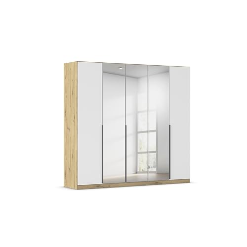Rauch Möbel Alabama, Kleiderschrank, Garderobenschrank, 5-türig, Zubehör Classic, 3 Kleiderstangen, 6 Einlegeböden, Farbe Weiß/Eiche Artisan, Holz, Griff Grau metallic, 226x210x54cm Rauch Möbel Alabama, Kleiderschrank, Garderobenschrank, 5-türig, Zubehör Classic, 3 Kleiderstangen, 6 Einlegeböden, Farbe Weiß/Eiche Artisan, Holz, Griff Grau metallic, 226x210x54cm von Rauch Möbel