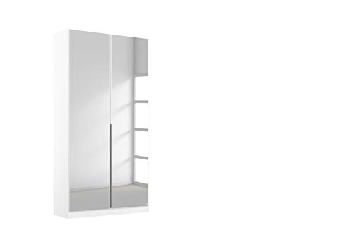 Rauch Möbel Alabama Schrank Kleiderschrank Drehtürenschrank Weiß mit Spiegel 2-türig inklusive Zubehörpaket Premium 1 Kleiderstange, 2 Einlegeböden, 1 Schubkasteneinsatz BxHxT 91x210x54 cm von Rauch Möbel