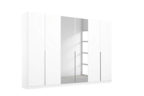 Rauch Möbel Alabama Schrank Kleiderschrank Drehtürenschrank Weiß mit Spiegel 6-türig inklusive Zubehörpaket Basic 3 Kleiderstangen, 3 Einlegeböden BxHxT 271x210x54 cm von Rauch Möbel