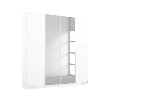Rauch Möbel Alabama Schrank Kleiderschrank Drehtürenschrank in Weiß mit Spiegel 4-türig inklusive Zubehörpaket Classic 2 Kleiderstangen, 5 Einlegeböden BxHxT 181x210x54 cm von Rauch Möbel