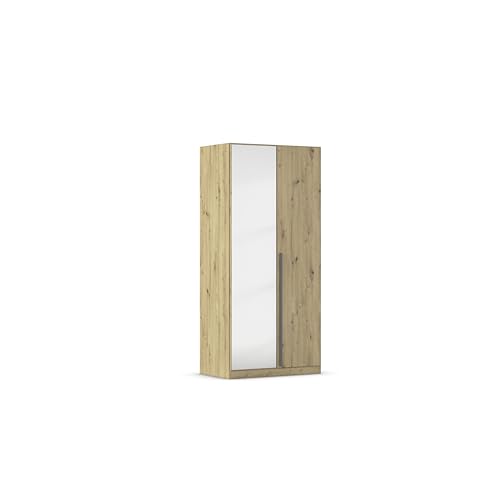 Rauch Möbel Alba, Kleiderschrank, Garderobenschrank 2-türig, mit Spiegel, mit 1 Kleiderstange, 1 Einlegeboden und Schubladeneinsatz, Farbe Eiche Artisan, Holz, mit Griffstange, 91x197x54cm Rauch Möbel Alba, Kleiderschrank, Garderobenschrank 2-türig, mit Spiegel, mit 1 Kleiderstange, 1 Einlegeboden und Schubladeneinsatz, Farbe Eiche Artisan, Holz, mit Griffstange, 91x197x54cm von Rauch Möbel